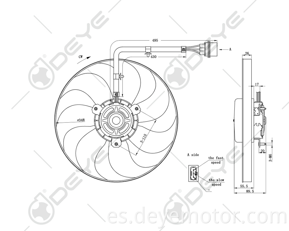 Ventilador de enfriamiento automático de nuevos productos 6N0959455L para VW LUPO NEW BEETLE POLO SEAT AROSA SKODA